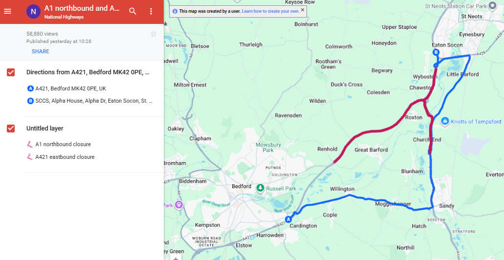 Diversion map