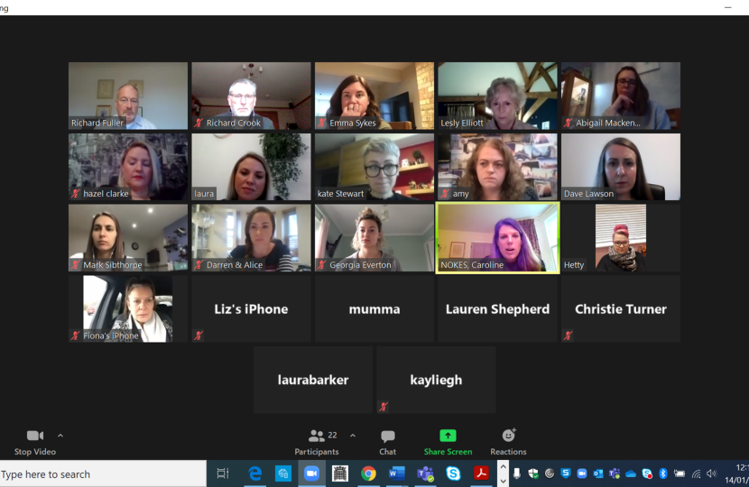 Zoom meeting with Emma Sykes, Caroline Nokes & local beauty sector business owners
