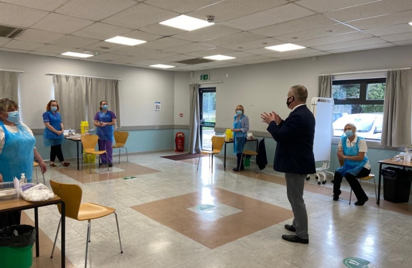 Richard thanking staff at Weatherley Centre Biggleswade