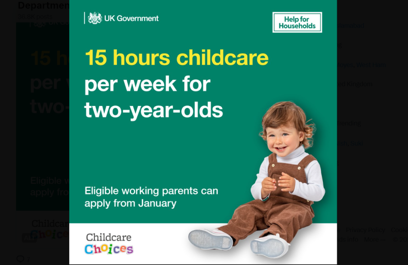 15 hours of free childcare for 2 year olds