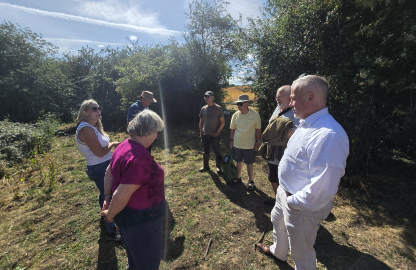 Richard visiting the ite of Special Scientific Interest in his constituency between Pavenham and Stevington on the Ouse Valley Way