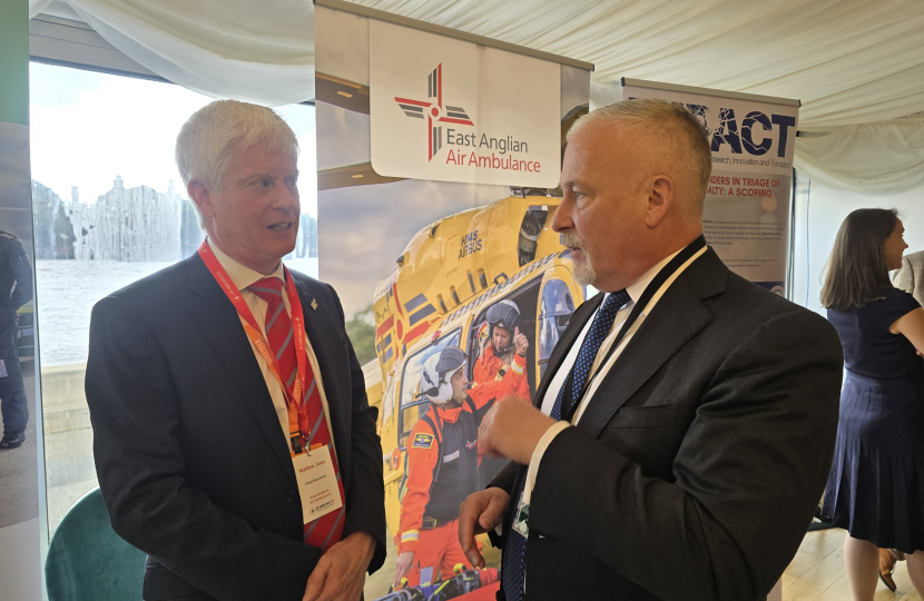Richard Fuller MP with Matthew Jones, CEO of East Anglian Air Ambulance 