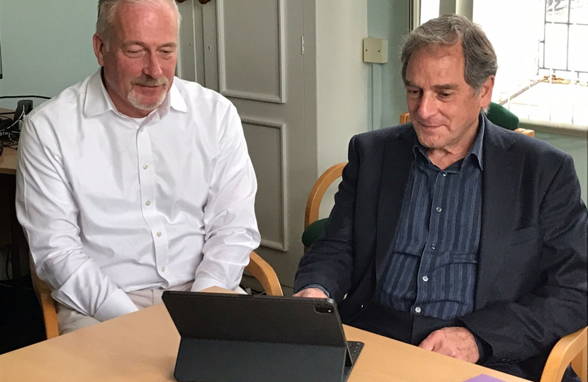 Richard Fuller and Richard Sumray meeting at Bedford Hospital