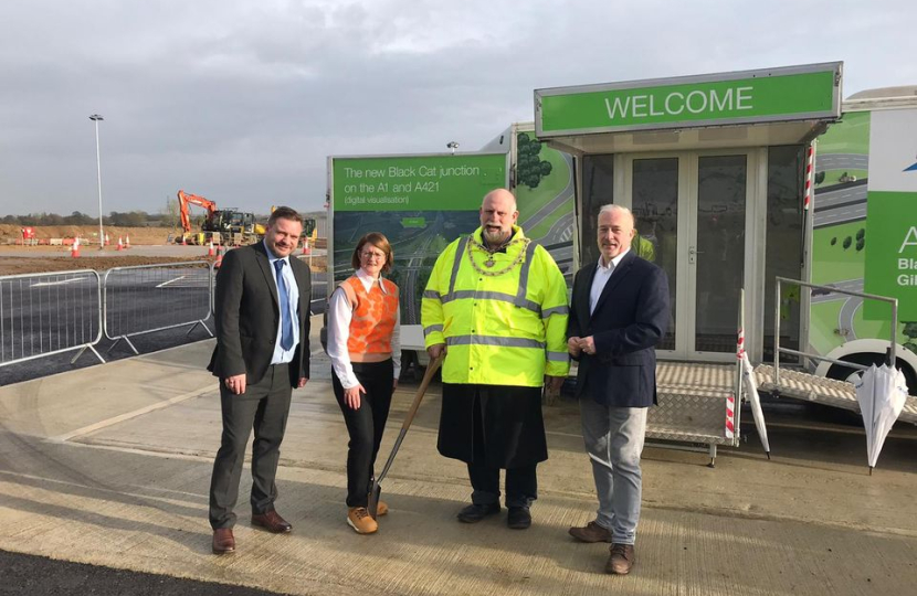 Richard at the formal start of works ceremony on the A428 Black Cat to Caxton Gibbet improvement scheme