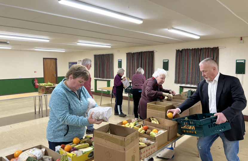 Richard at Veg Box Donation Scheme in Potton