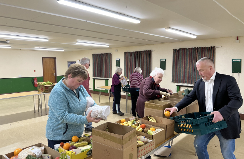 Richard at Veg Box Donation Scheme in Potton