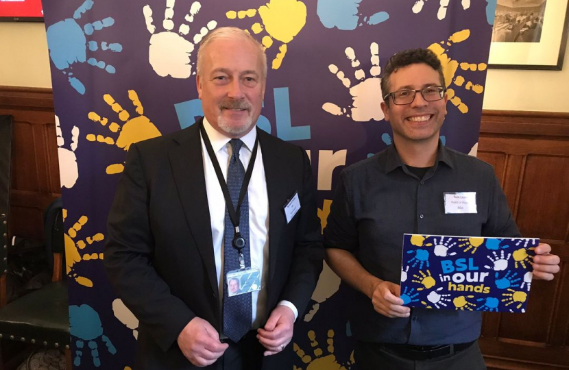 Richard with Tom Lichy, Head of Policy at the British Deaf Association