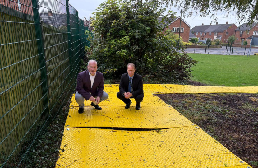 Richard on the yellow brick road at Biggleswade Academy