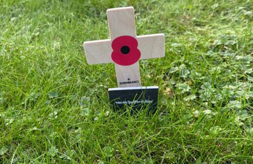 North Beds Remembrance Stake planted by Richard in New Palace Yard