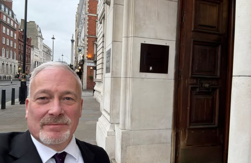 Richard outside the Department for Energy after the meeting with Minister Fahnbulleh