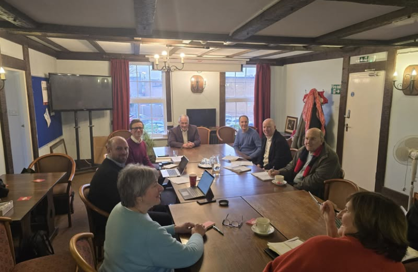 Meeting of Sandy and Biggleswade town councillors, rail users and Richard Fuller MP with GTR