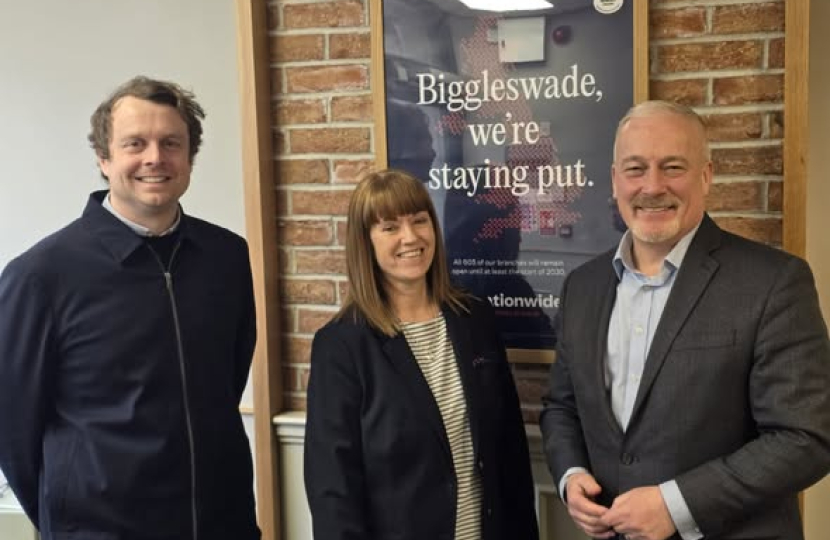 Richard fuller MP at Nationwide branch in Biggleswade