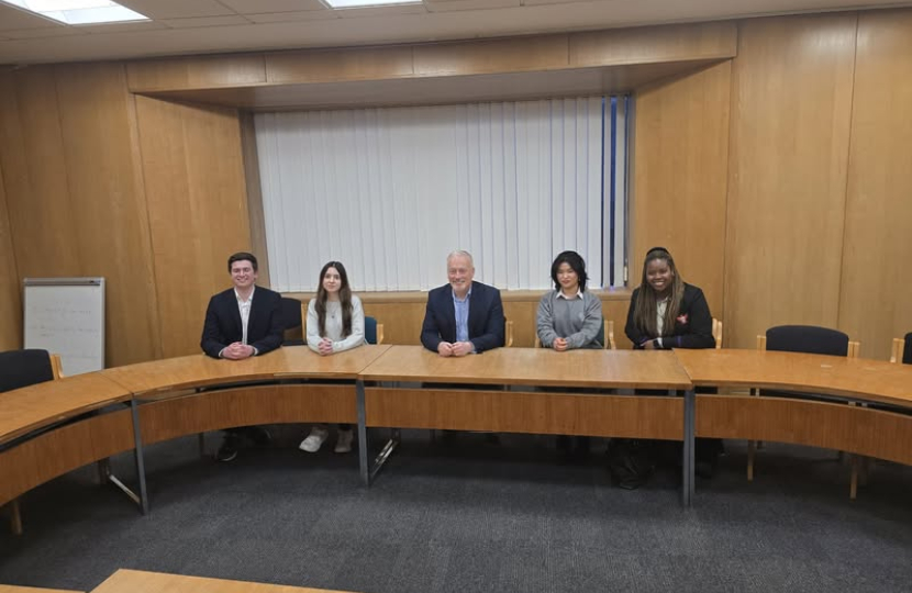 Richard Fuller MP with Bedford Borough Youth Council at Borough Hall