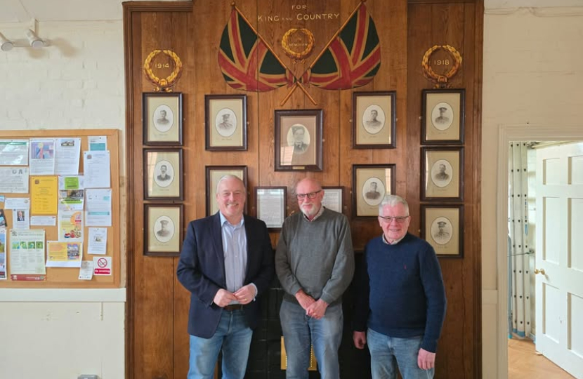 Richard Fuller MP with Andy and Les of Everton Parish Council