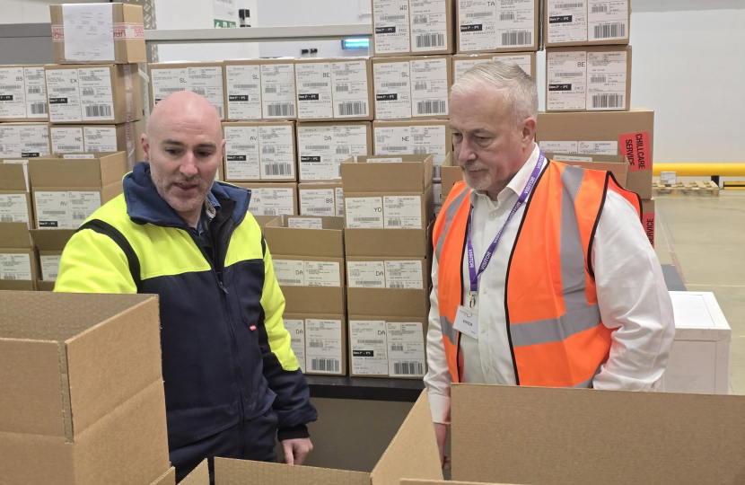 Richard Fuller MP at Sanofi's distribution centre at Movianto site