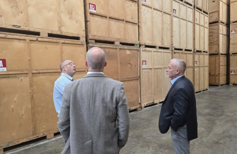 Richard Fuller MP at Clark & Rose Removals in Biggleswade