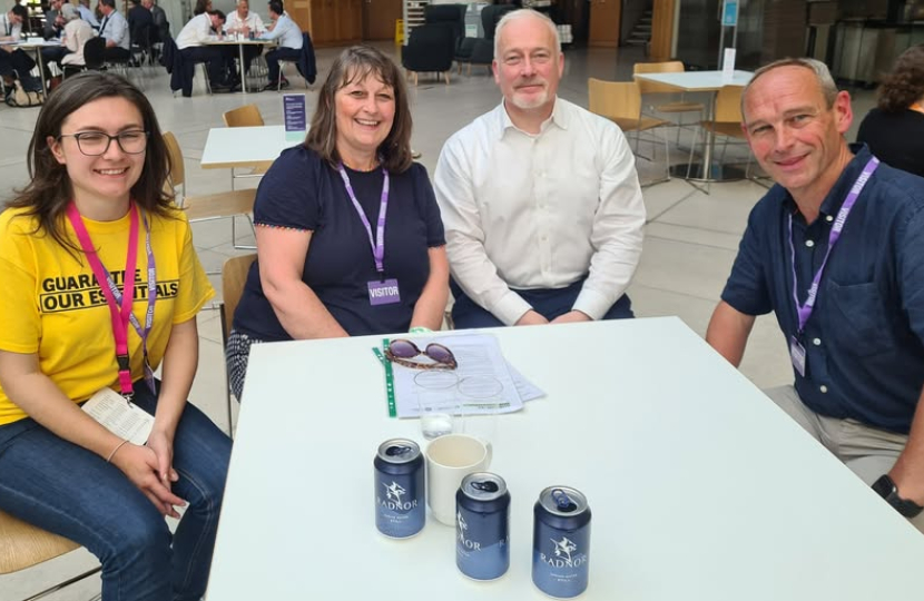 Richard Fuller MP with Sarah Broughton and Graham Moore from Bedford Foodbank, along with Rhiannon from the Trussell Trust