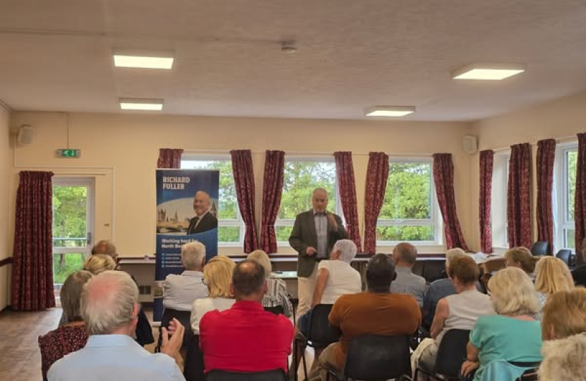 Richard Fuller MP addressing Kempston Rural town hall