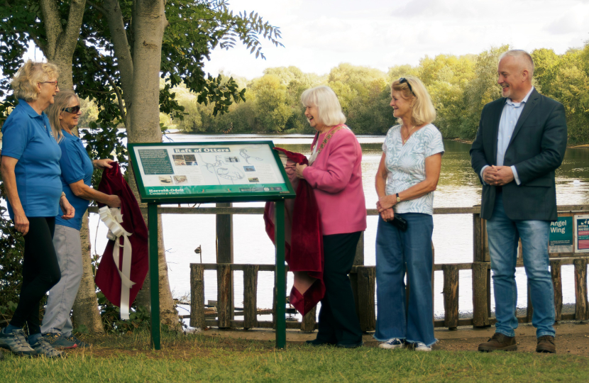 Official unveiling of Raft of Otters Sculpture at Harrold Odell Country Park
