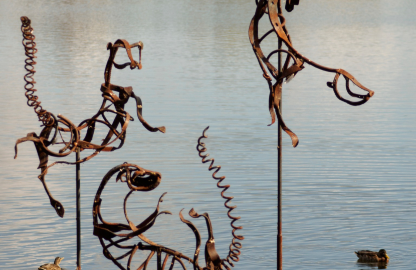 Raft of Otters Sculpture at Harrold Odell Country Park