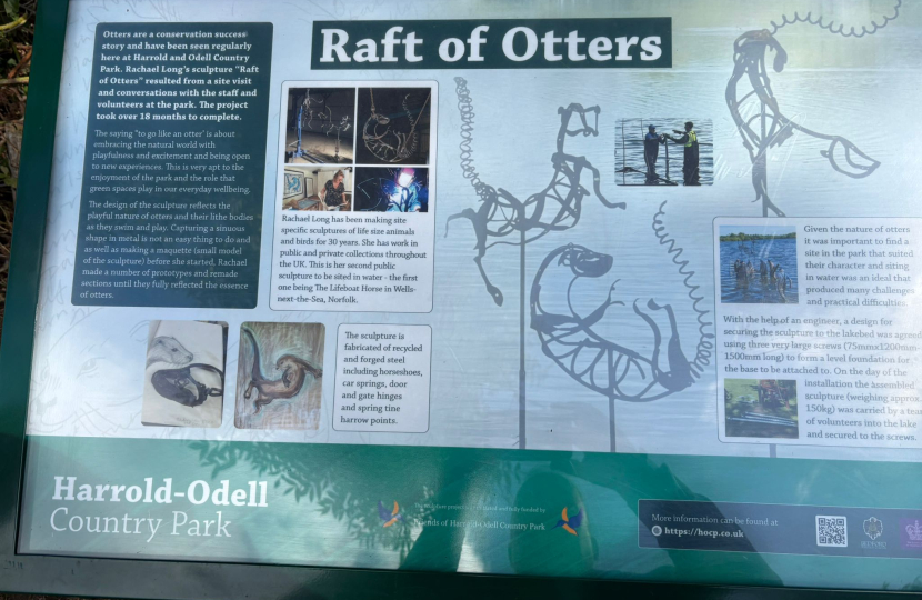 Information board at Harrold Odell Country Park