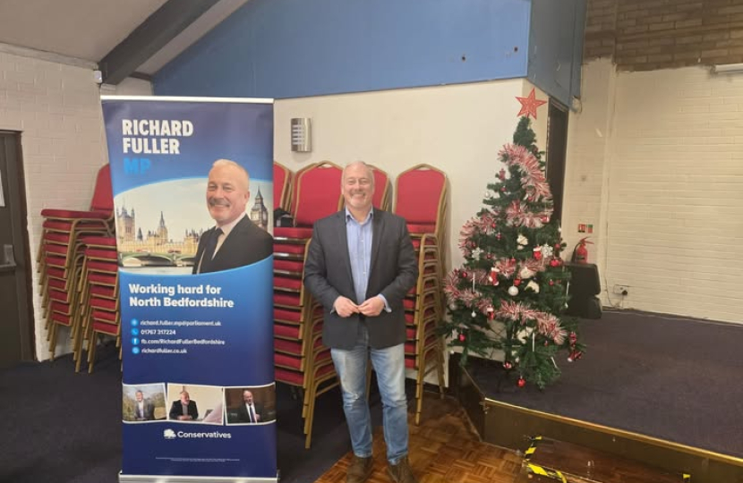 Richard Fuller MP at Cotton End Village Hall for drop-in surgery 