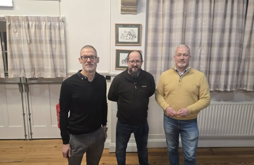 Richard Fuller with Cllr Adam Zerny and Cllr David Sutton