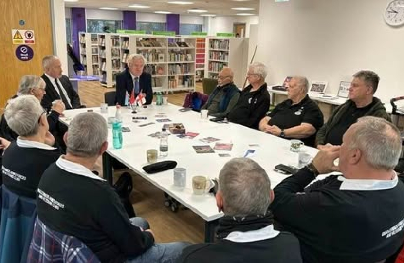 David Davis speaking to Biggleswade Veterans Club