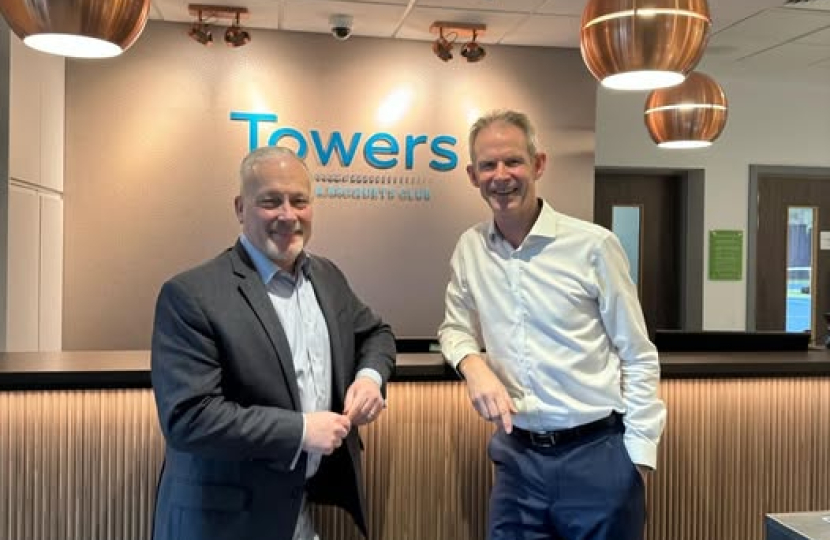 Richard Fuller MP with Matthew Towers at Towers Gym
