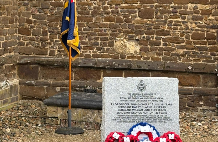 Memorial stone to A558 victims