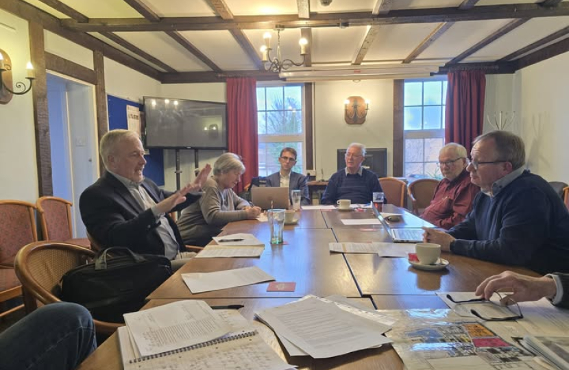 Richard Fuller MP meeting with Biggleswade and Northill Cllrs to discuss a pedestrian crossing for the A1