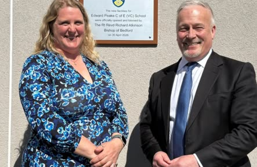 Richard Fuller MP with Miss Linington, Head Teacher, Edward Peake