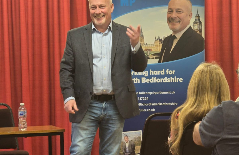 Richard Fuller MP at Colmworth Town Hall