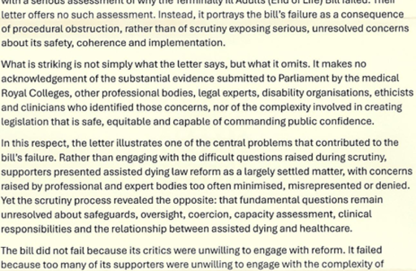 Image of Peers end of life bill