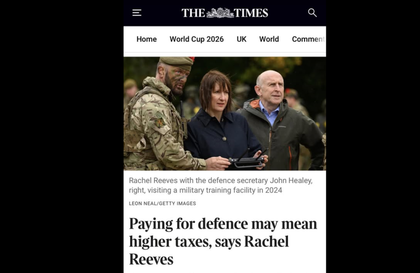 Screenshot of The Times Headline 10 June 2026
