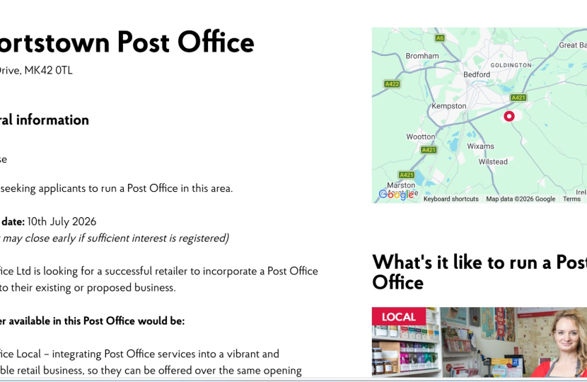 Advert from Post Office Website