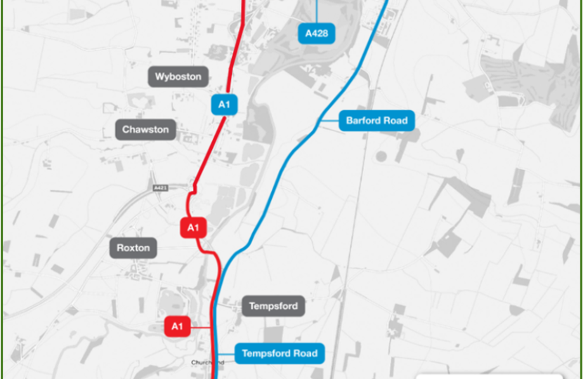 National Highways A1 Southbound Diversion Map