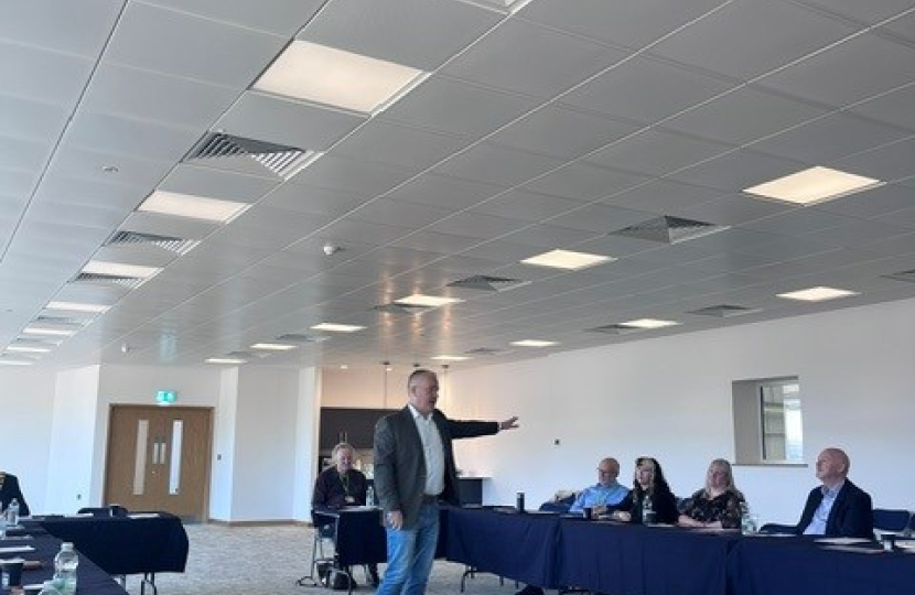 Richard Fuller MP addressing Biggleswade business forum