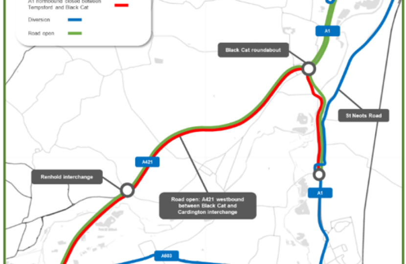 Image of the diversion route during road closures