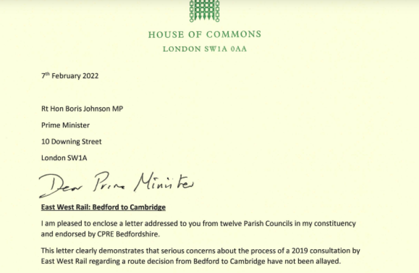 Richard Fuller cover letter to PM on EWR