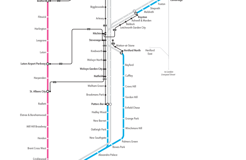 Map Showing services on Sunday 24 August