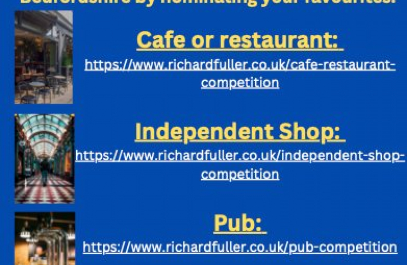 Details of how to nominate your favourite shop, restaurant/cafe and shop