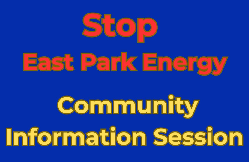 Stop East Park Energy drop-in poster