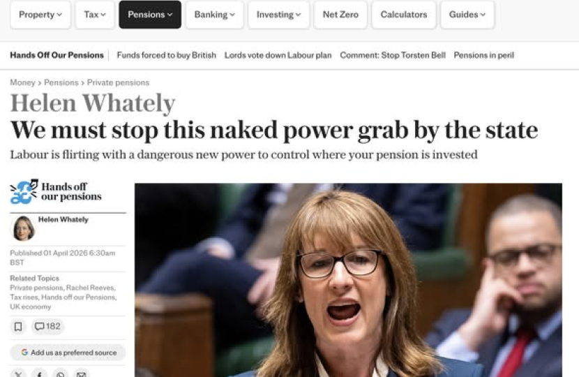 Image of The Telegraph article 1 April 2026