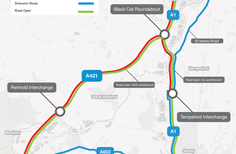 National Highways diversion map