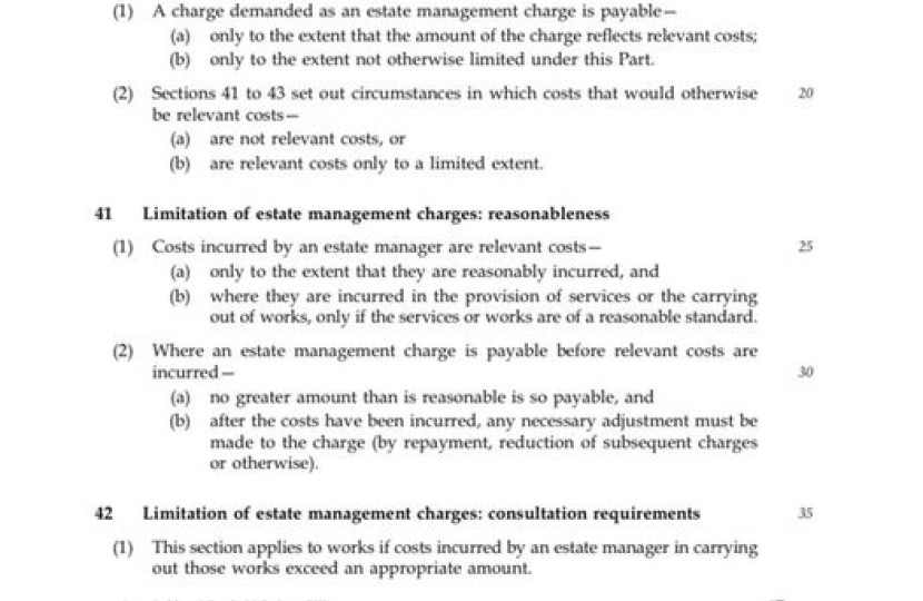 extract from Leasehold and Freehold Reform Bill to Parliament