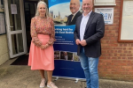 Richard at Wyboston Village hall drop-in surgery with Cllr Julie Cox