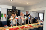 Richard behind the bar of the the newly refurbished Queen's Head in Sandy