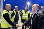 Richard meeting volunteers at Stotfold FC