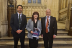Richard with young carer Sian and Dominic from the Young Carers Trust